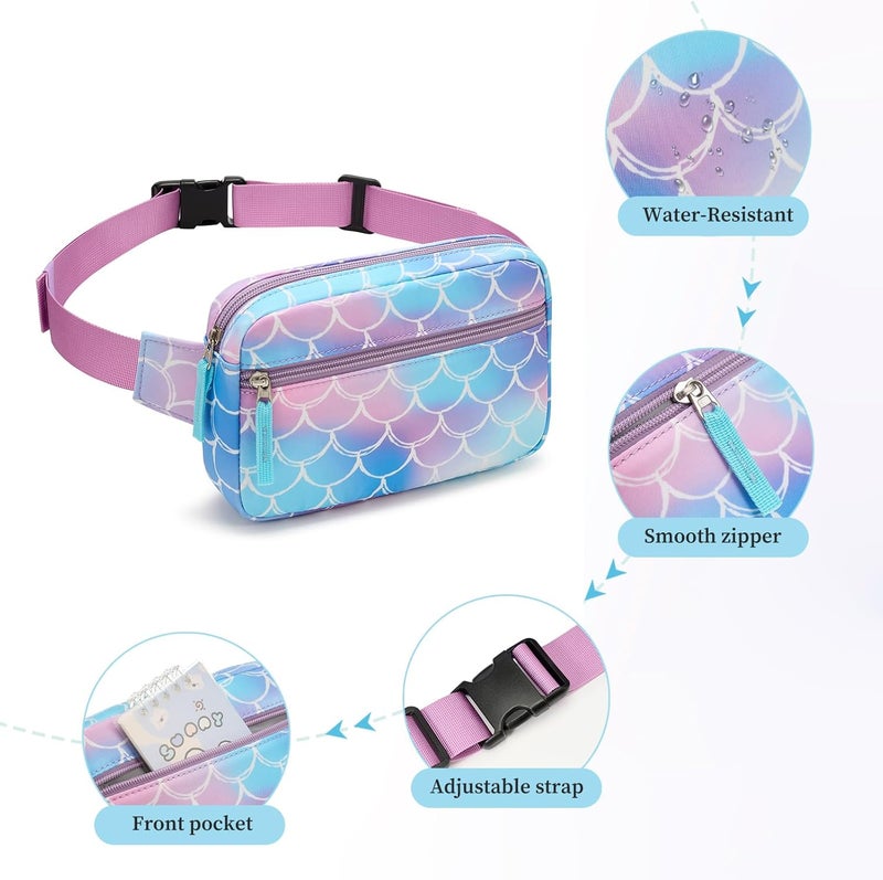 cotmcor Store Valentines Day Gifts for Kids: Fanny Pack Birthday Gift for 5 6 7 8 9 10 11 12 Year Old Teen Girls, Preppy Cute Trendy Stuff Colorblock Crossbody Bag Adjustable Belt Bags for Travel Outdoor - Image 5